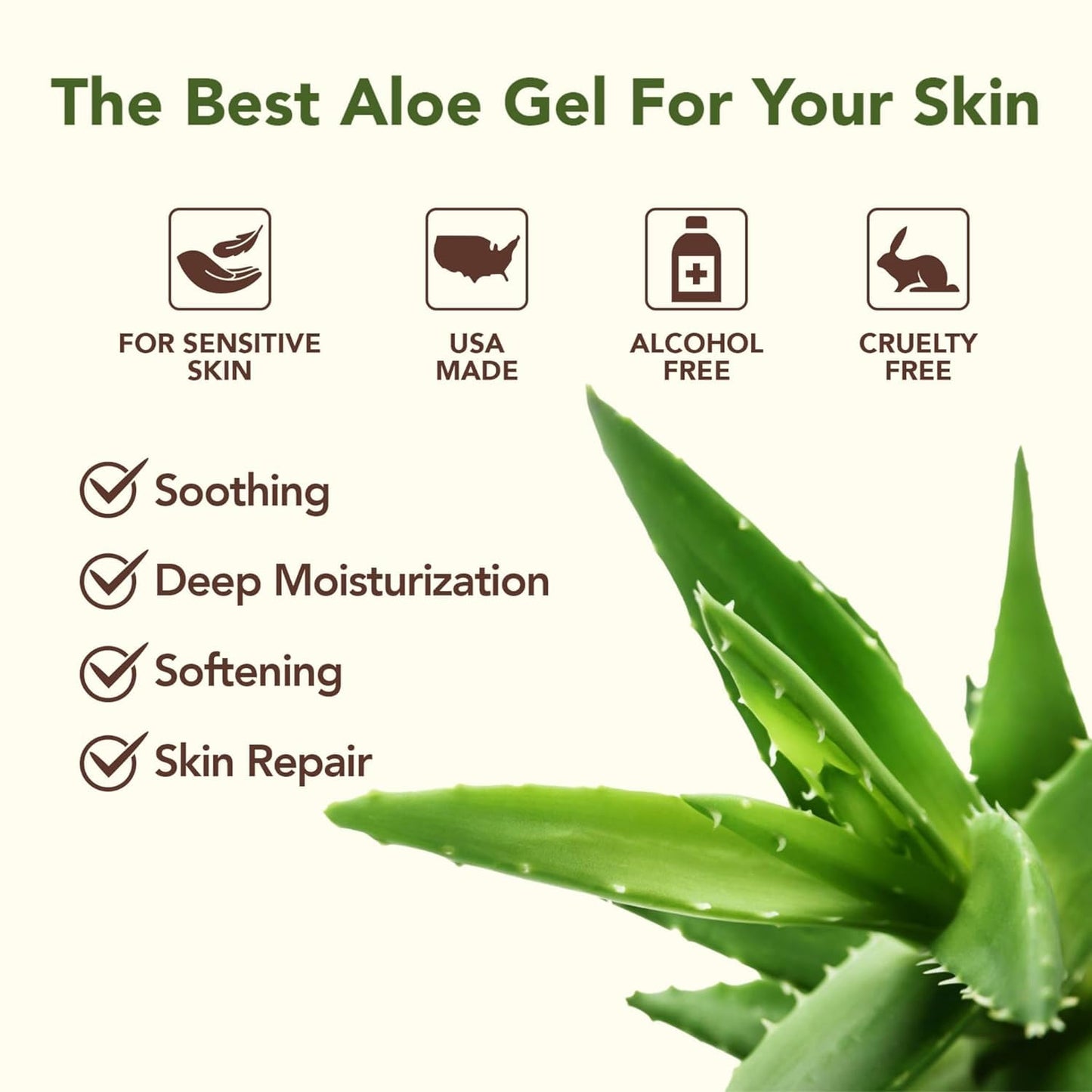 Amazing Aloe Vera Gel - Freshly Cut, 100% Pure Aloe, Premium Quality, Vegan, Unscented - Natural Sunburn Relief, After Shave, Skin, Face & Hair Care (two 8oz bottles) 16oz