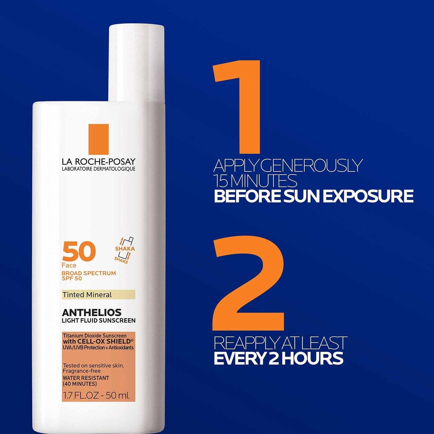 La Roche-Posay Anthelios Tinted Sunscreen SPF 40+, Broad Spectrum SPF + Antioxidants, Titanium Dioxide & Zinc Oxide Sunscreen, 4 Flexible Shades With No White Cast, Oil Free & Oxybenzone Free