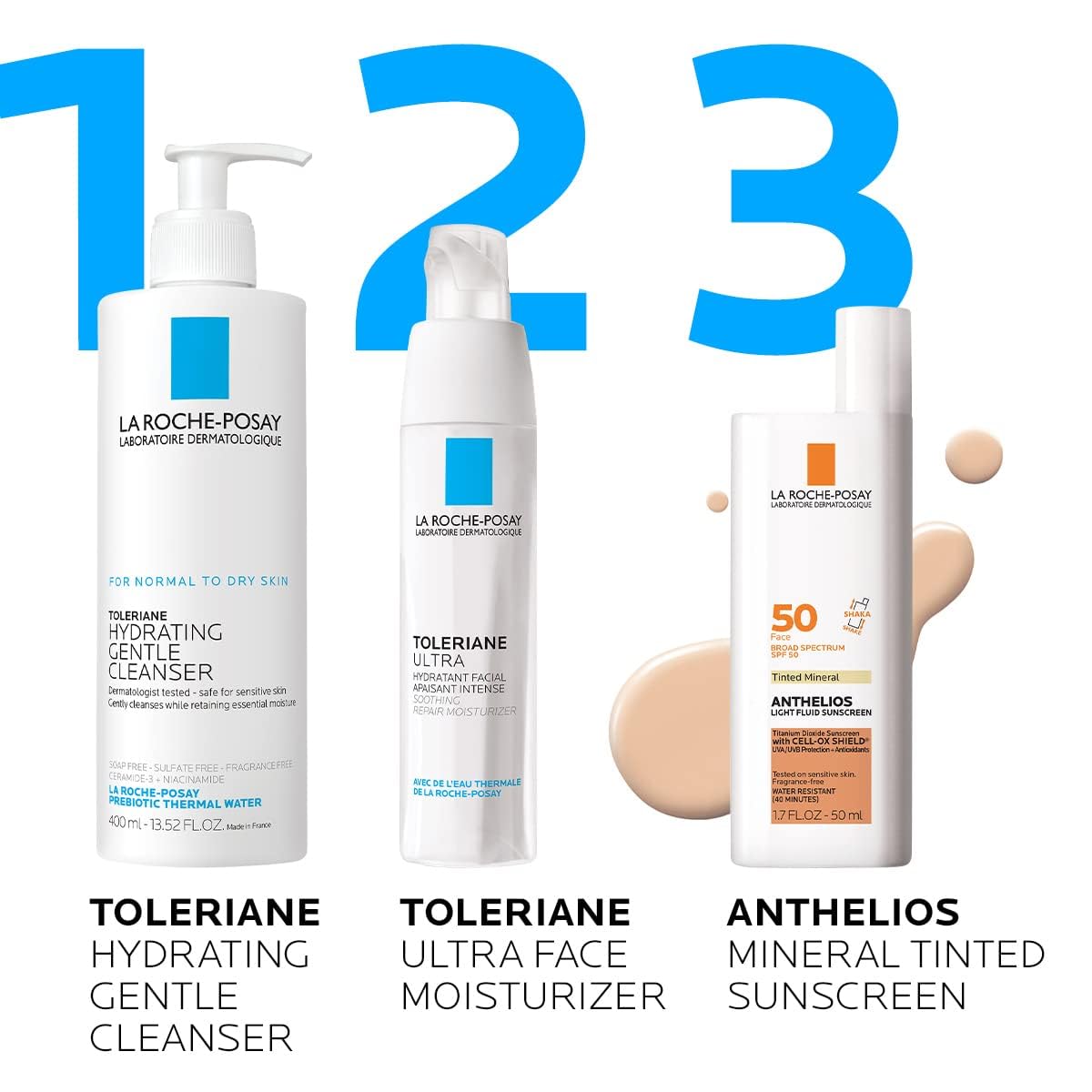 La Roche-Posay Anthelios Tinted Sunscreen SPF 40+, Broad Spectrum SPF + Antioxidants, Titanium Dioxide & Zinc Oxide Sunscreen, 4 Flexible Shades With No White Cast, Oil Free & Oxybenzone Free