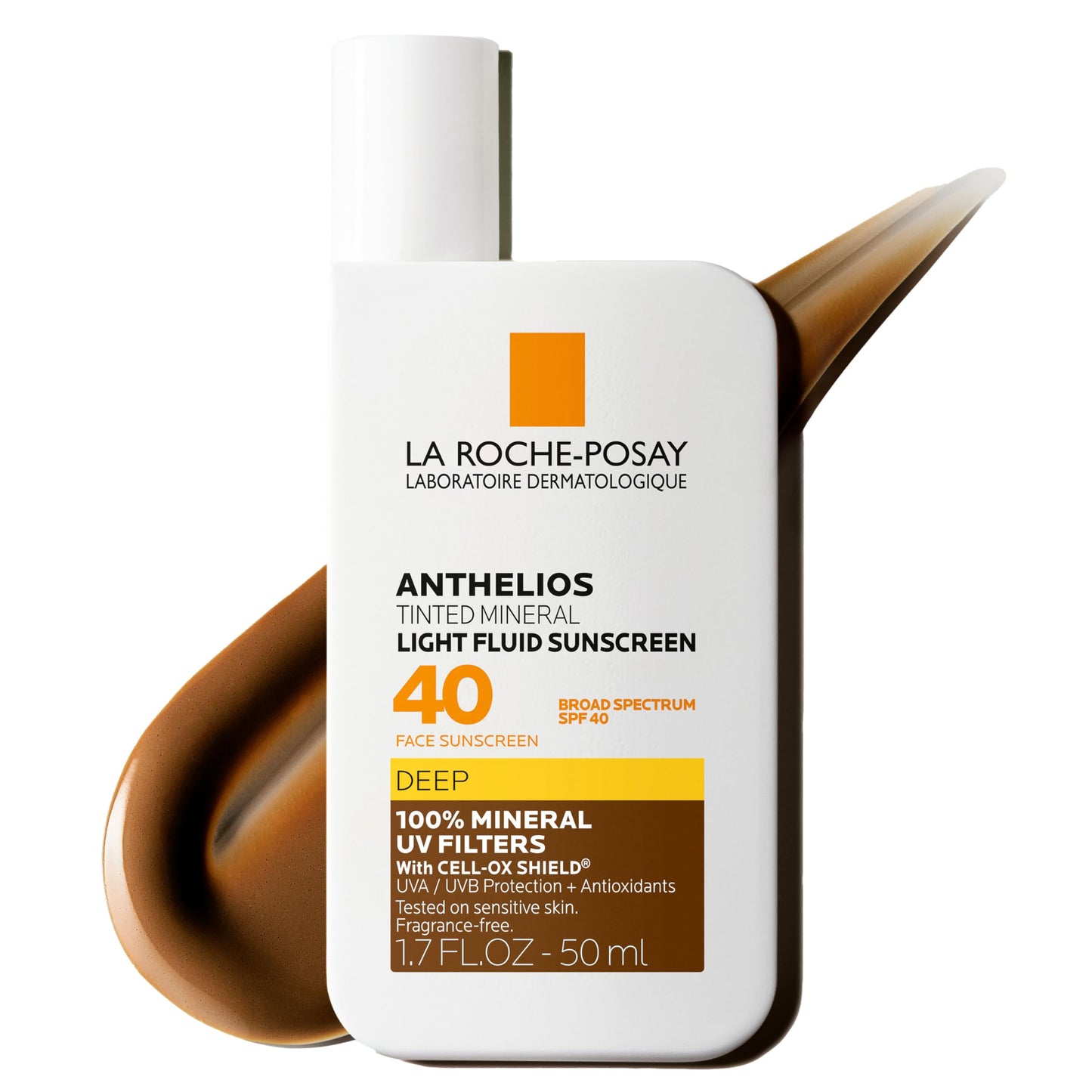 La Roche-Posay Anthelios Tinted Sunscreen SPF 40+, Broad Spectrum SPF + Antioxidants, Titanium Dioxide & Zinc Oxide Sunscreen, 4 Flexible Shades With No White Cast, Oil Free & Oxybenzone Free