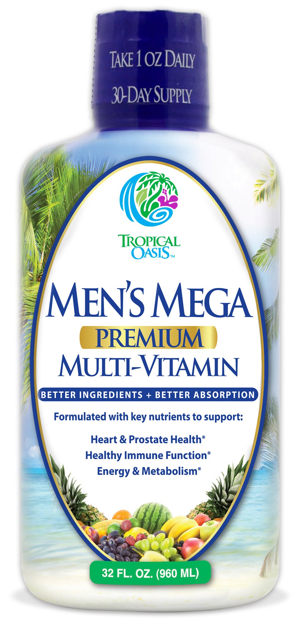 Premium Liquid Multivitamin for Men | Sugar Free Men’s Multi-Vitamin | 100+ Vitamins, Minerals & Amino Acids to Support Muscle, Heart, Brain Health & Energy | 98% Absorption Rate | Non-GMO | 32 Serv